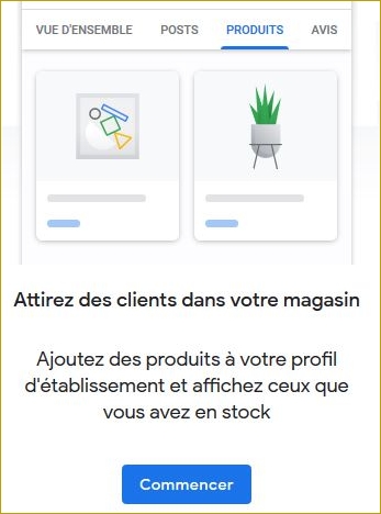 google my business produits
